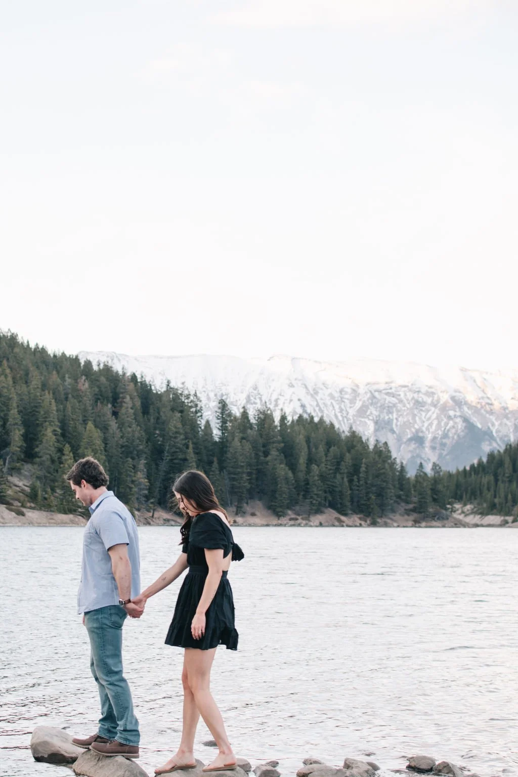 Sunset destination engagement session in Canada's unforgettable Banff National Park photographed by Toronto wedding photographers, Ugo Photography