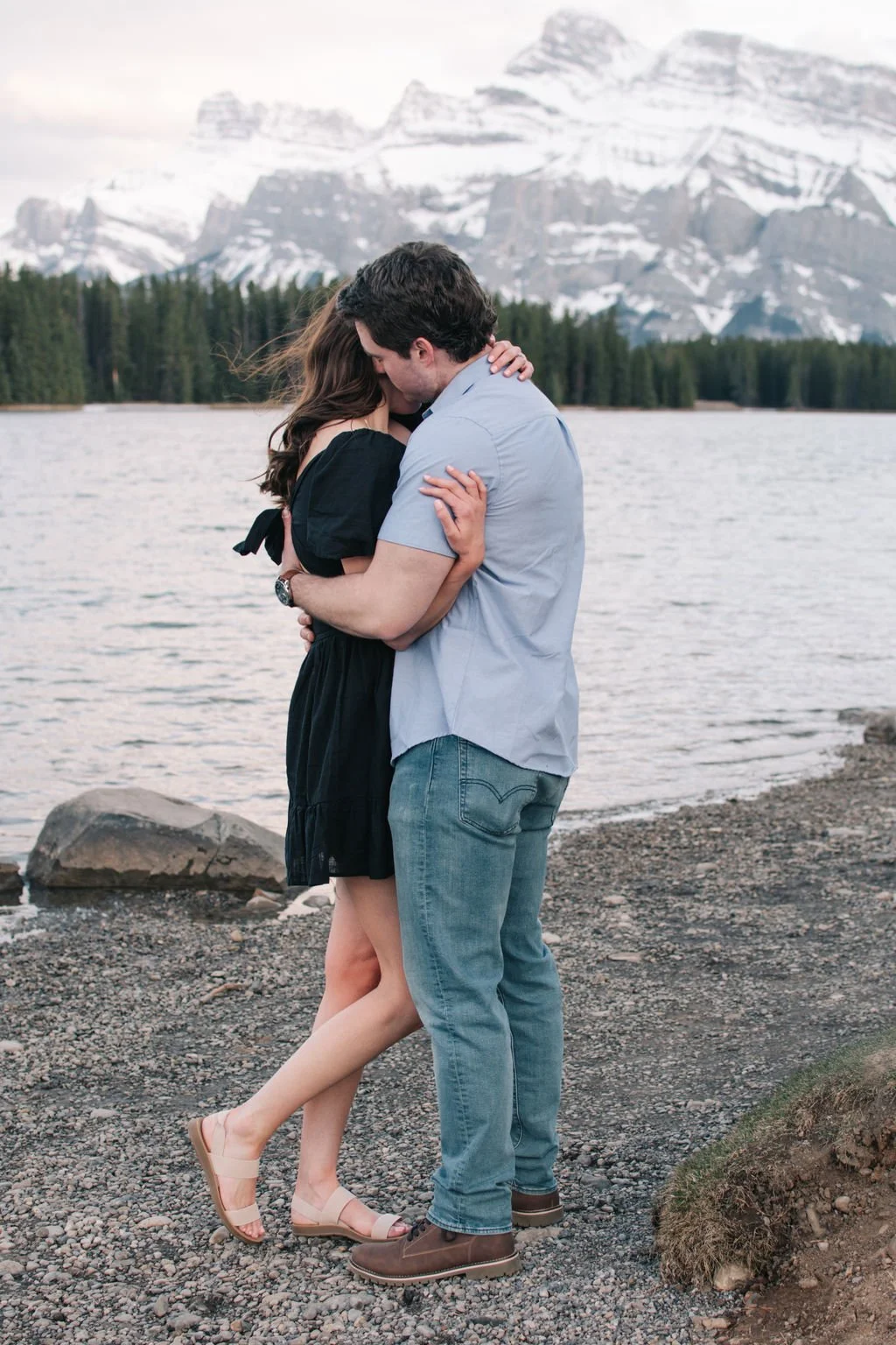 Romantic destination engagement session in Banff National Park photographed by Niagara wedding photographers, Ugo Photography