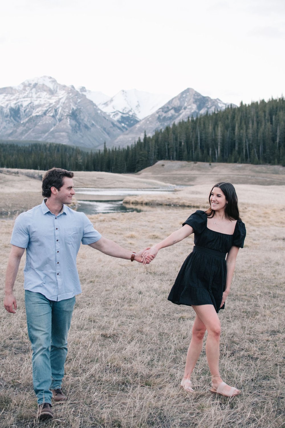 Romantic destination engagement session in Canada's Banff National Park photographed by Niagara wedding photographers, Ugo Photography