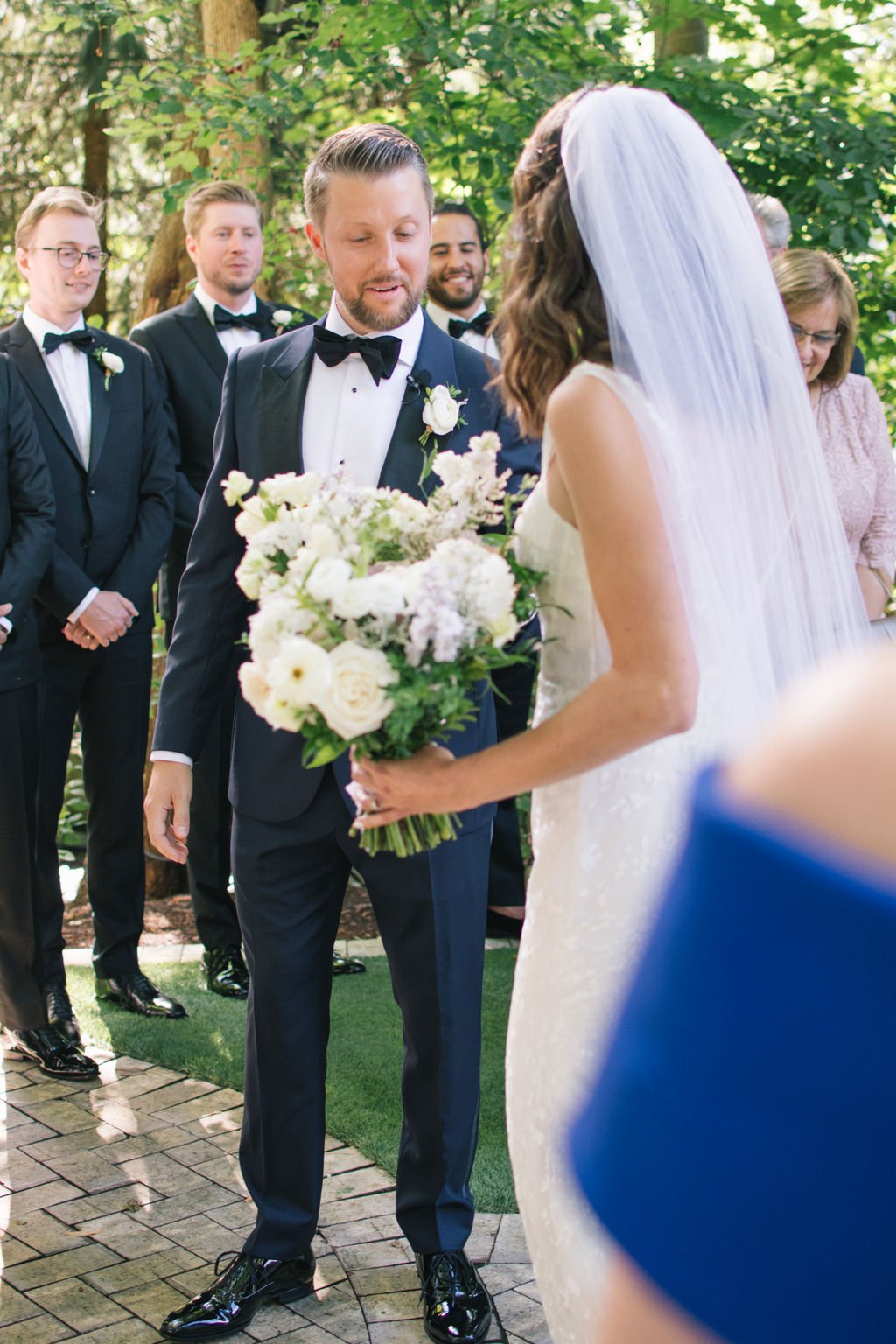 Modern Romance Meets Timeless Black Tie Style For Couple's Summer Wedding at Ancaster Mill