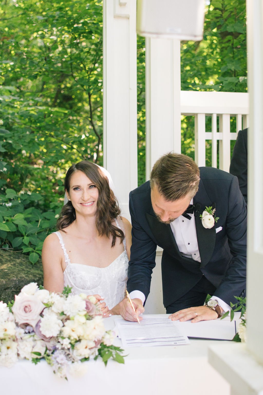 Modern Romance Meets Timeless Black Tie Style For Couple's Summer Wedding at Ancaster Mill