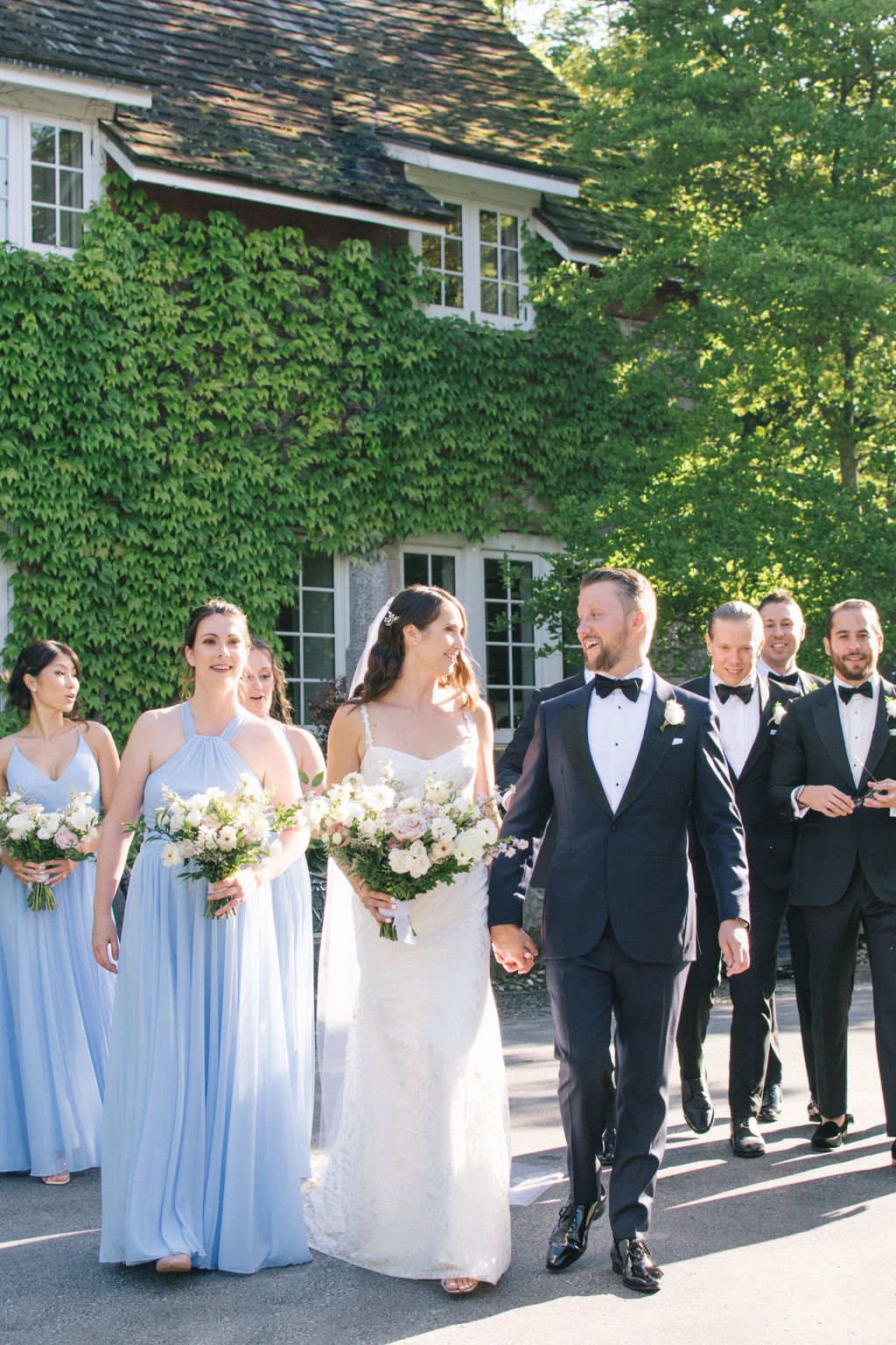 Modern Romance Meets Timeless Black Tie Style For Couple's Summer Wedding at Ancaster Mill