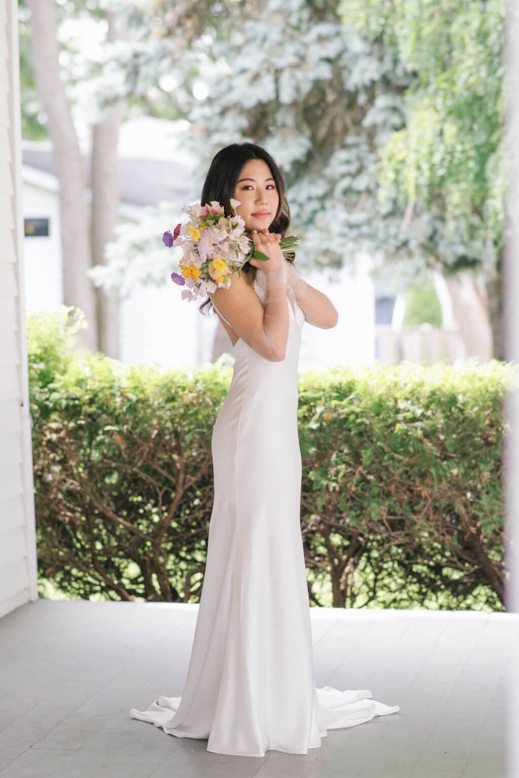 Modern wedding day for bride and groom at The Doctor's House