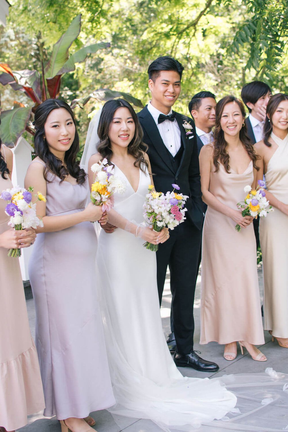 Playful pops of colour for bride and groom's chic summer wedding at The Doctor's House