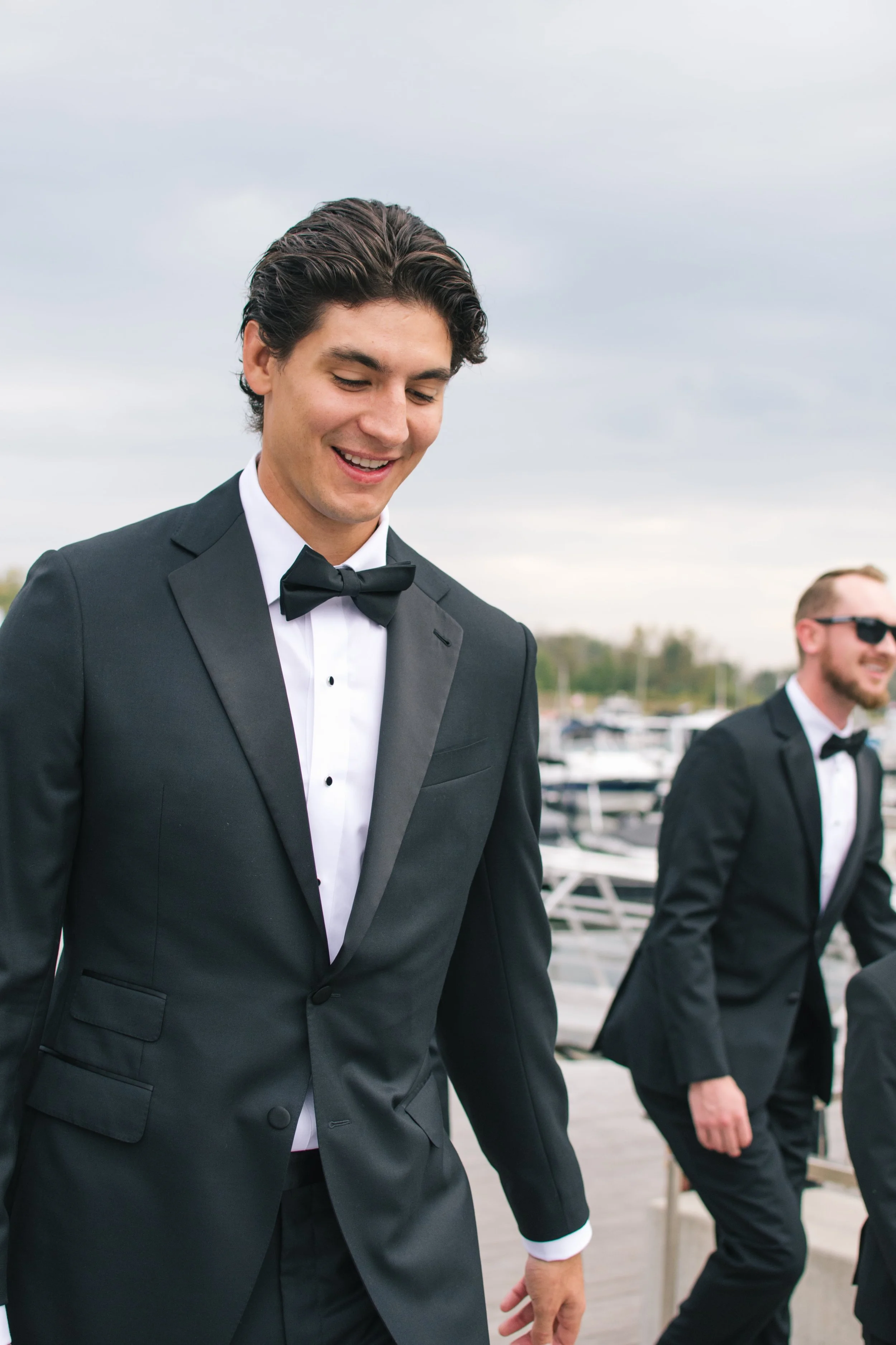 Modern black and white wedding at Three Feathers Terrace