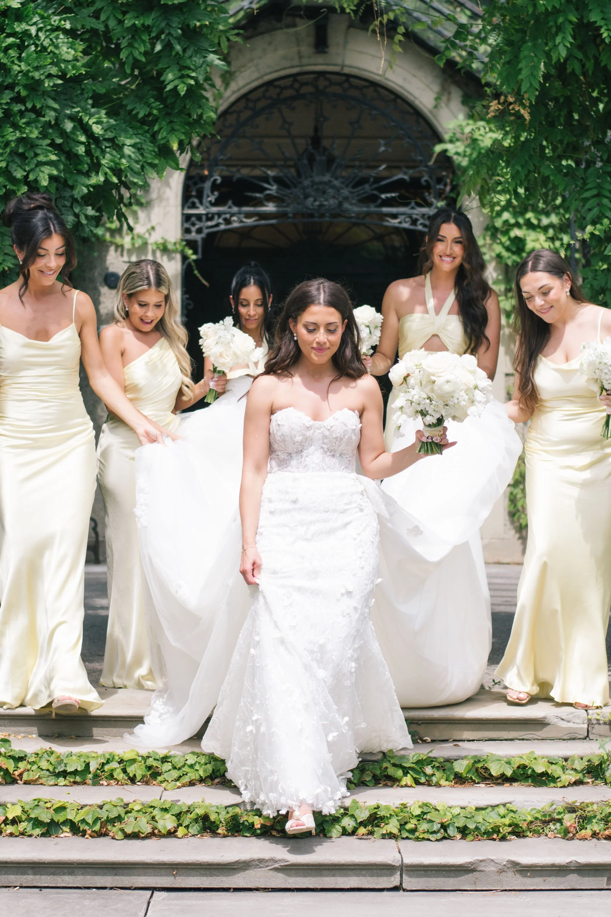 pale-yellow-bridesmaid-dresses-luxury-toronto-wedding