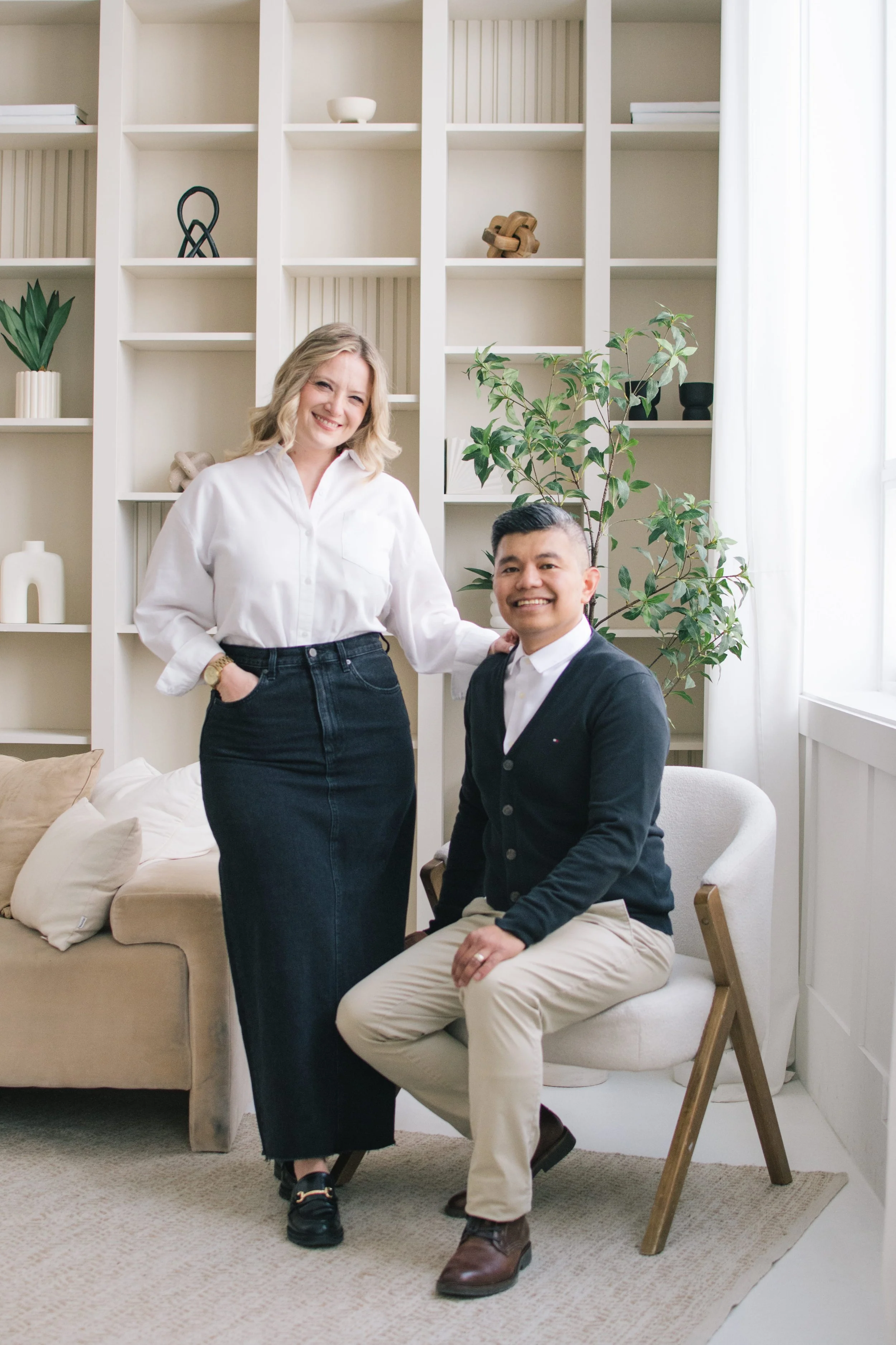 Couple smiling at the camera