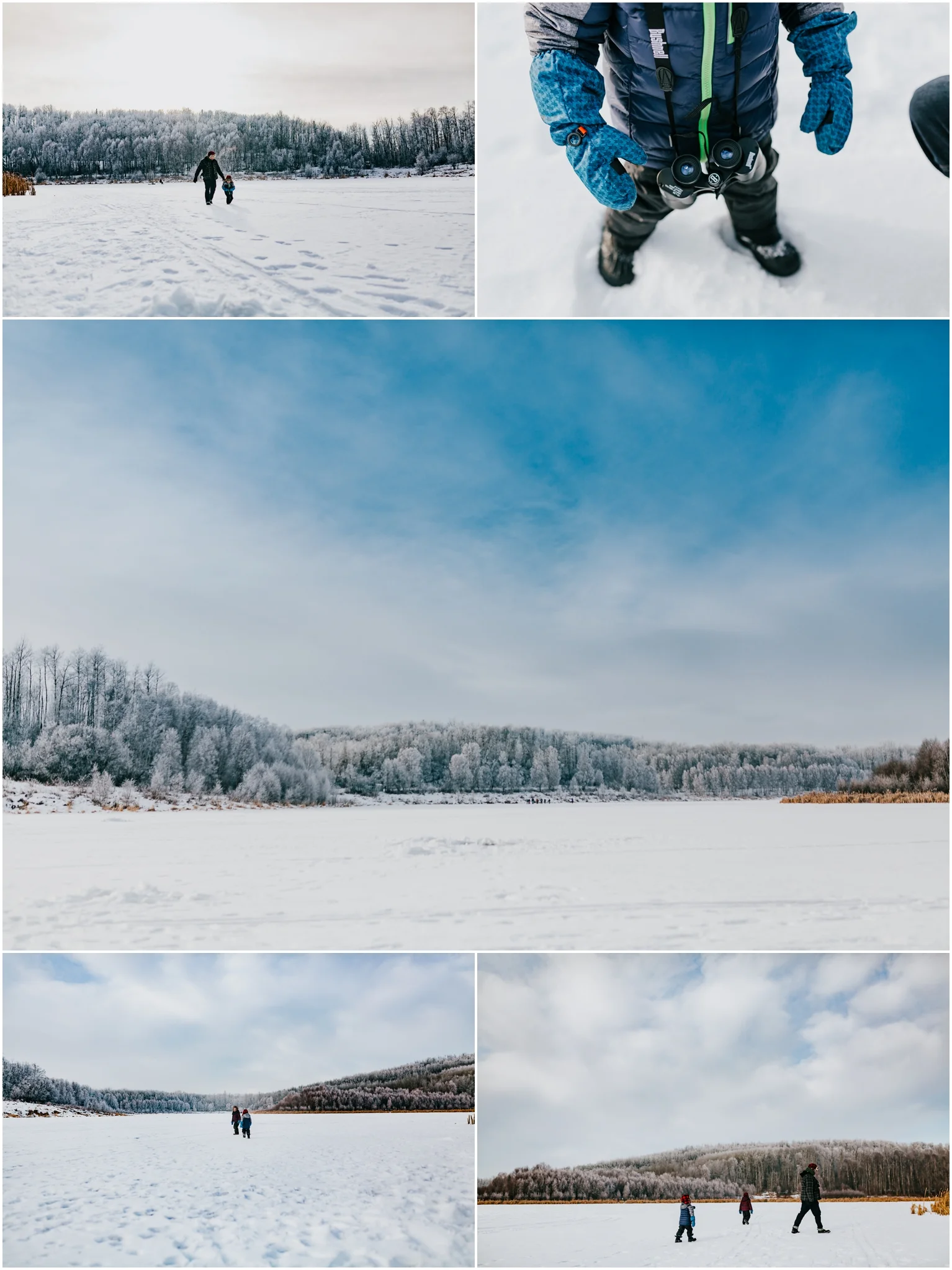 Frozen Winter Alberta Lake - Edmonton Photographer - Kids on a frozen lake.jpg