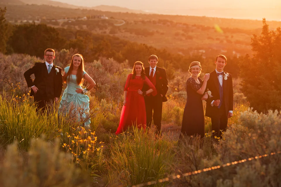 couples posed in desert