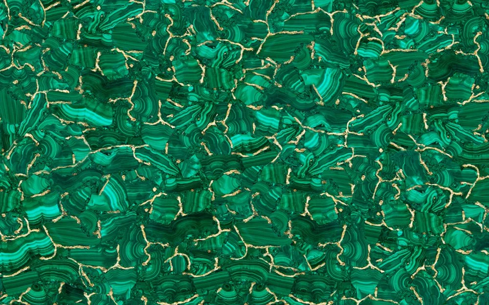 Malachite Alpha With Gold