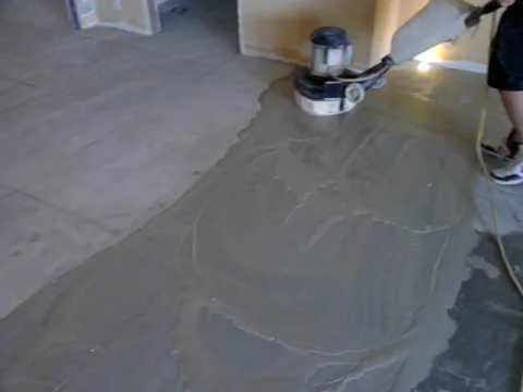  Battle ship grey limestone 36x36 grind leveled floor. VIDEO 1 
