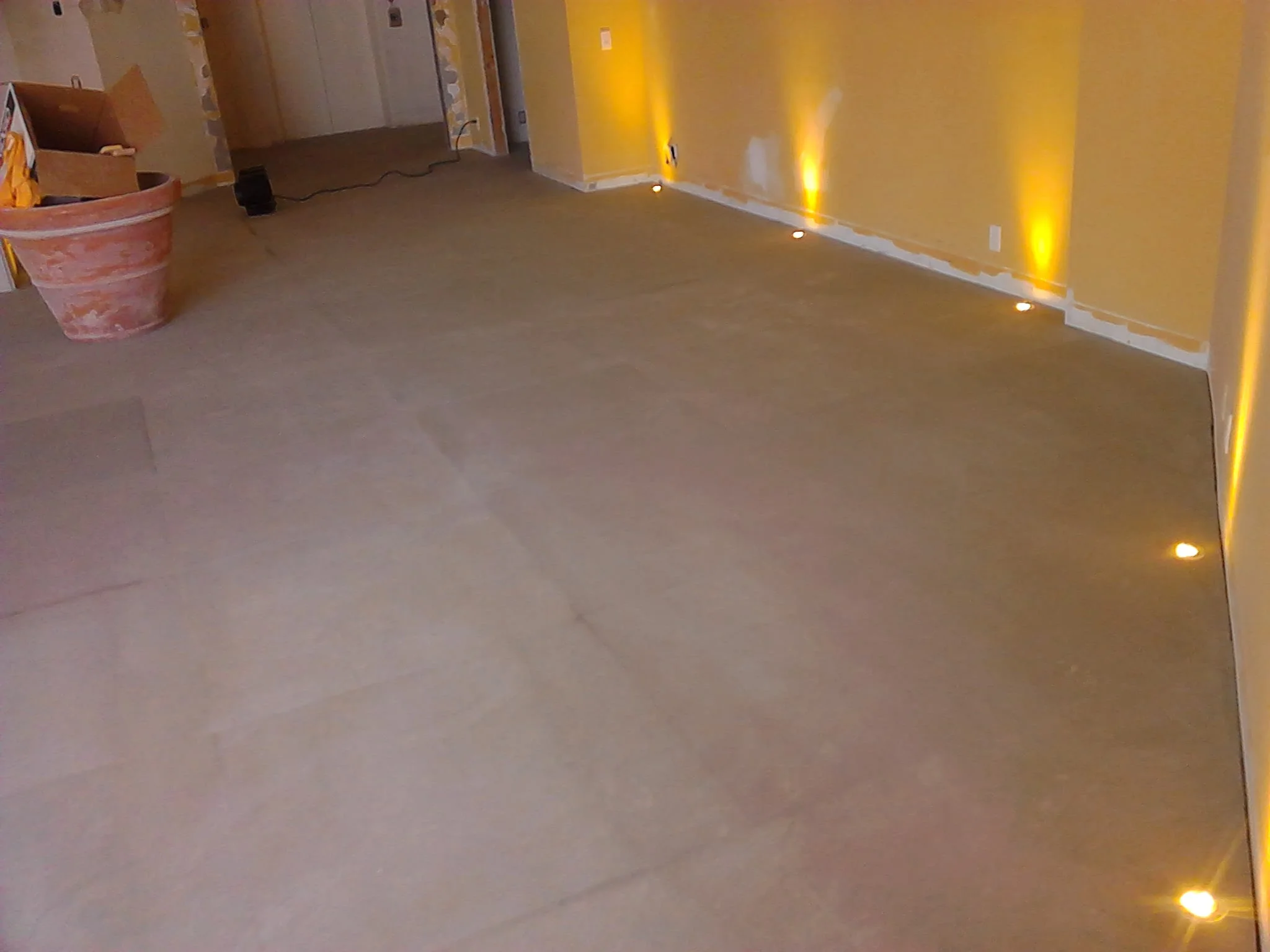  Battle ship grey limestone 36x36 grind leveled floor. 