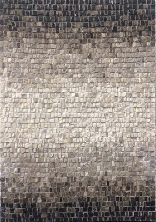 Faded black to off-white mosaic - stone