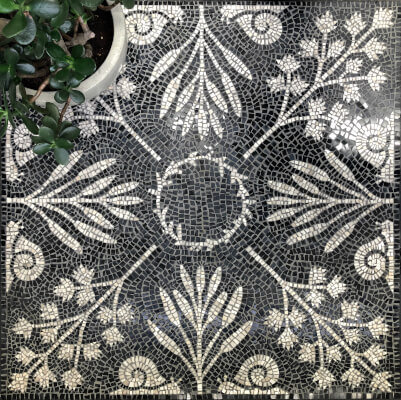Herb Garden Floor Medallion mosaic by Katherine Forst Mosaics