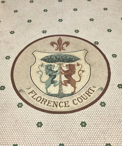 Florence Court entryway unglazed porcelain mosaic by Katherine Forst Mosaics