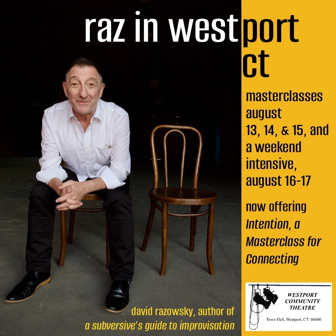 Raz in Westport, CT, Three Masterclasses and a Weekend Intensive! 