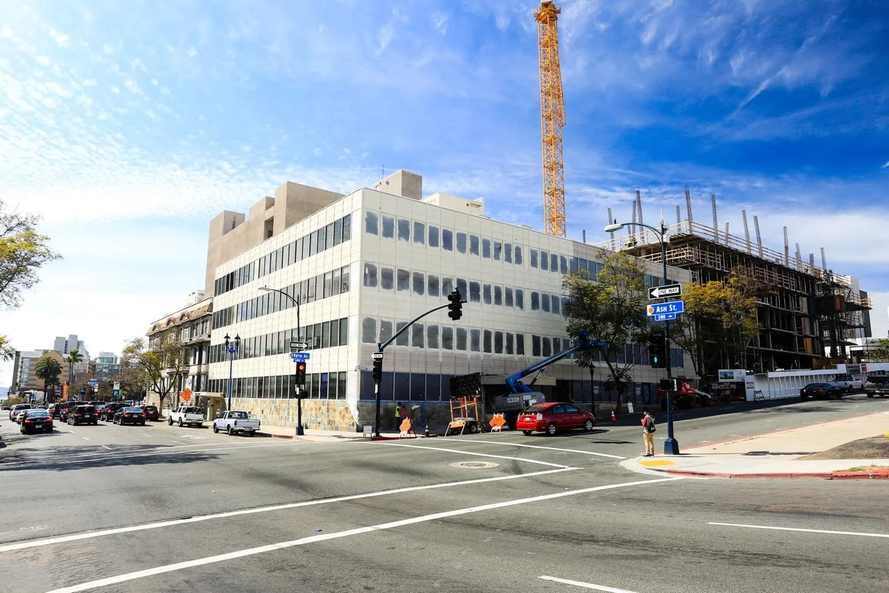 An image as we near finishing painting the interiors and exterior of Toussaint Academy of the Arts and Sciences in downtown San Diego. 