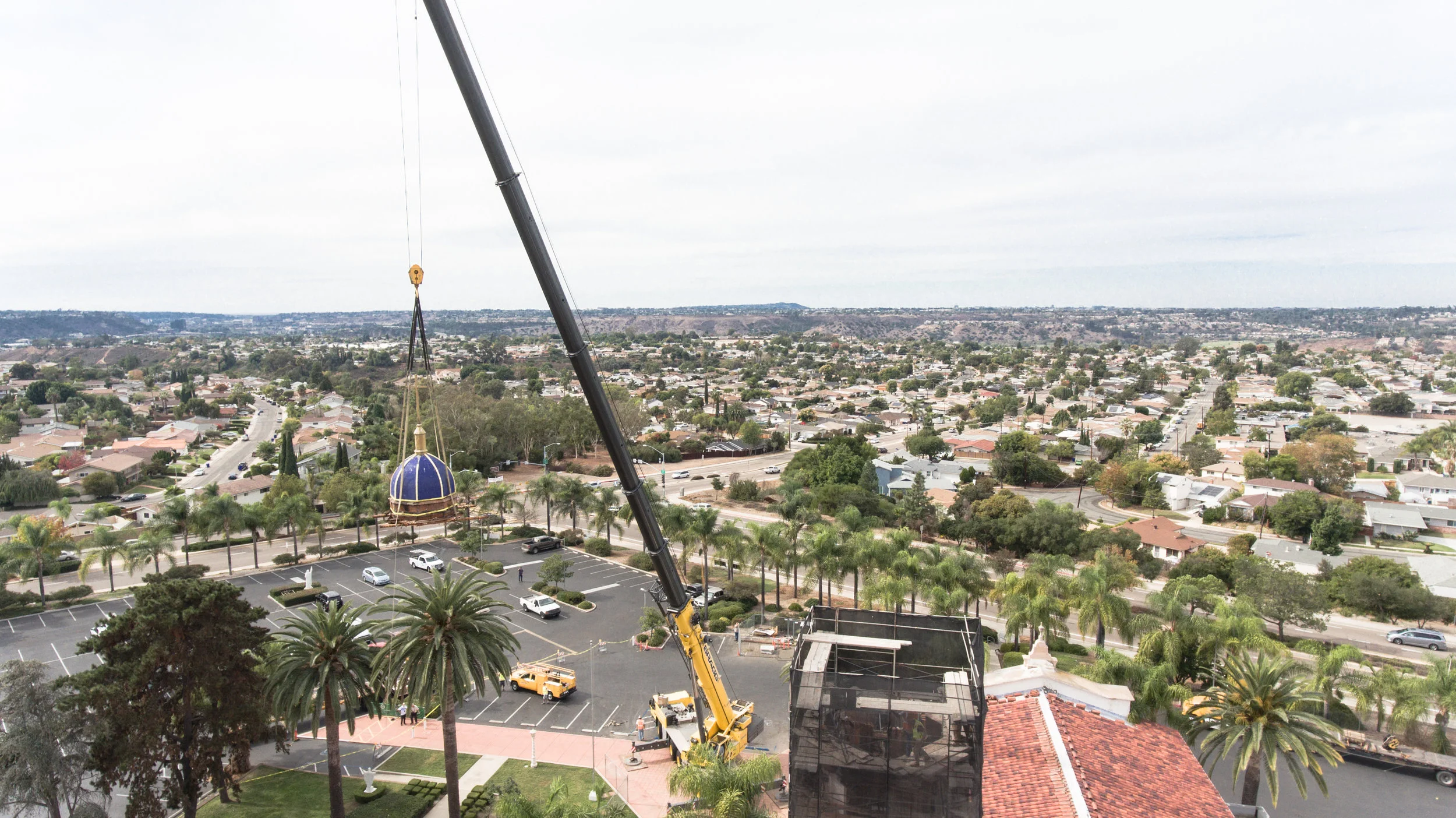 We removed the tower to rebuild its failing structure and retile the dome before setting it back on. #kdstahlprojectupdate