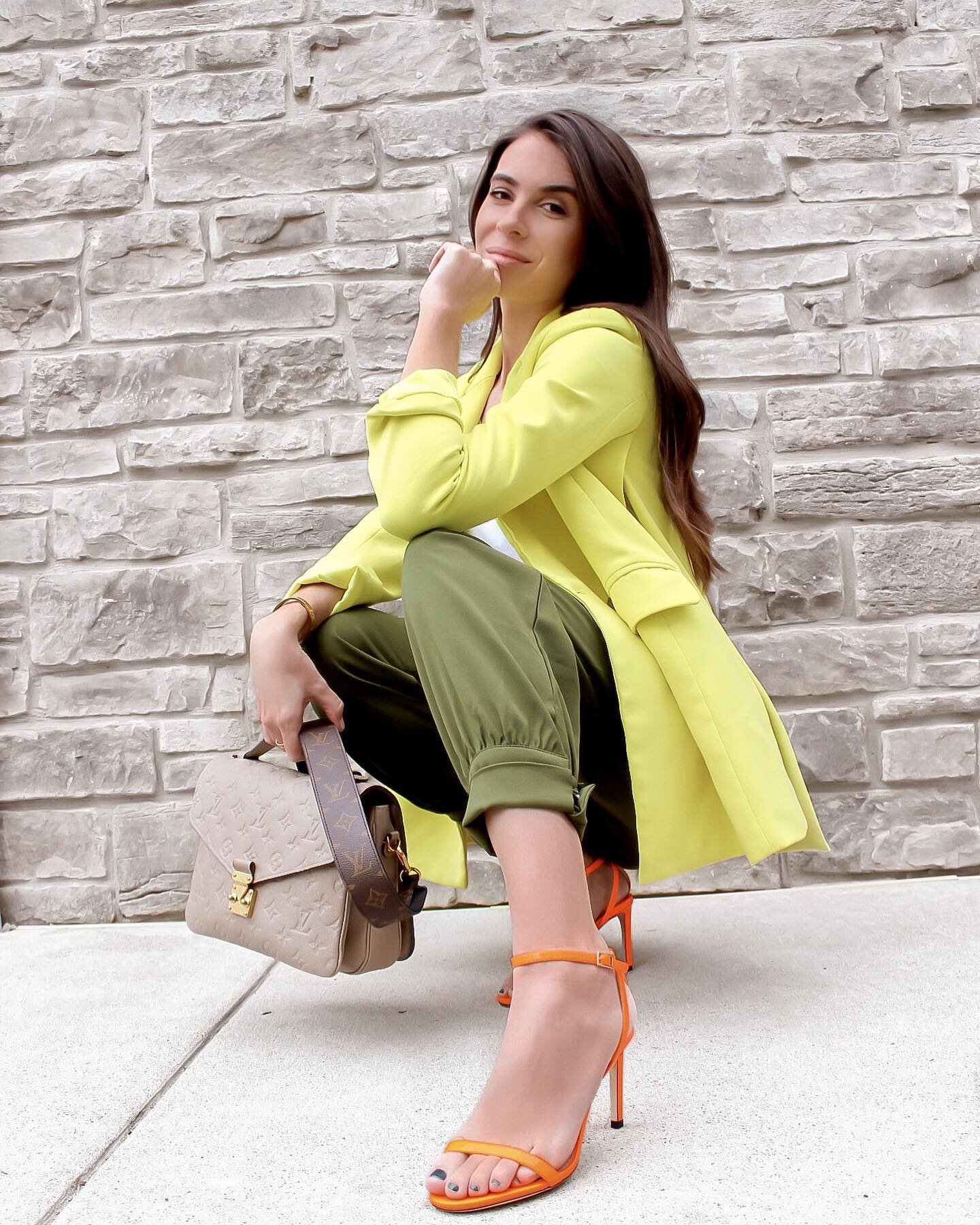 I was going to use some colorful language in my caption, but I didn&rsquo;t want to offend hue 🧡

Sharing some favorite colorful pieces like this @elliatt neon blazer and 5 colors to incorporate into your wardrobe this spring and summer on the blog 