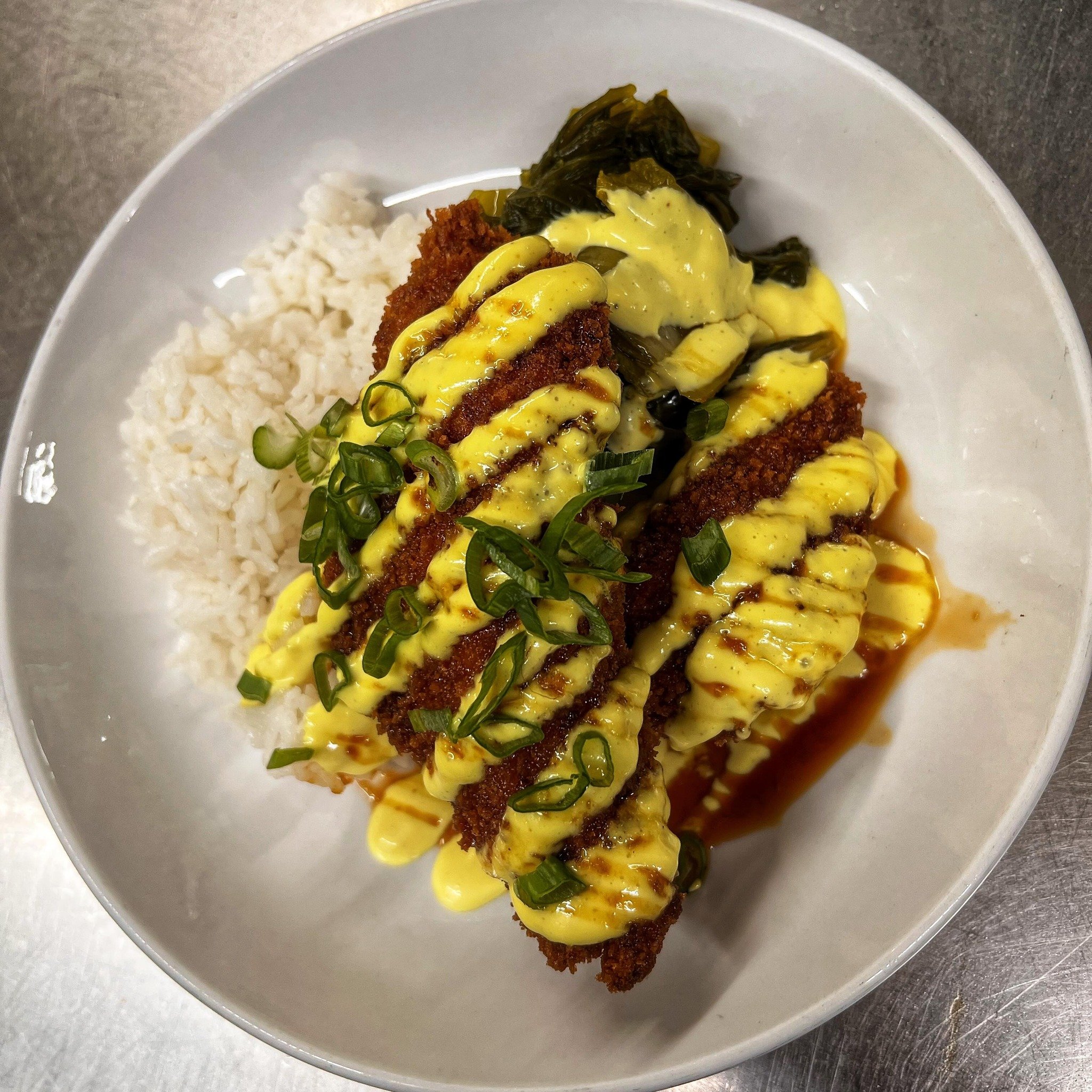 🎣Freshly caught Kahala Katsu 🎣

Special thanks to our fisherman Kevin Yamase. 
Comes with rice, house made kimchi, sweet soy glaze and garlic aioli. Stop by while we still have it!