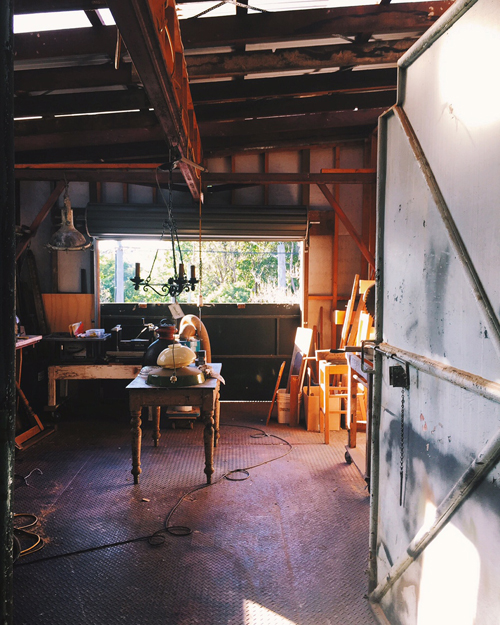 ...behind a series of linen curtains and closed doors lies the restoration workspace, the alchemist's lair. 