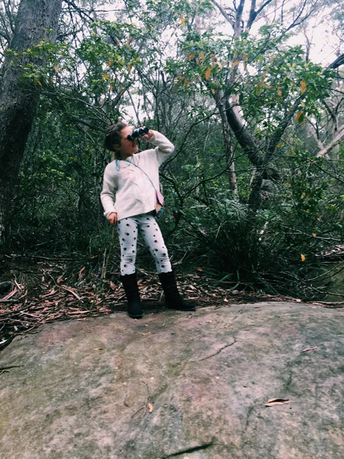Laly exploring in Lane Cove National Park, during the full moon, 2018