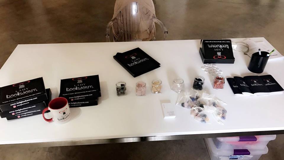 A glimpse of the merchandise included in this bimonthly subscription box as well as available for purchase at the last Literary Series event. 