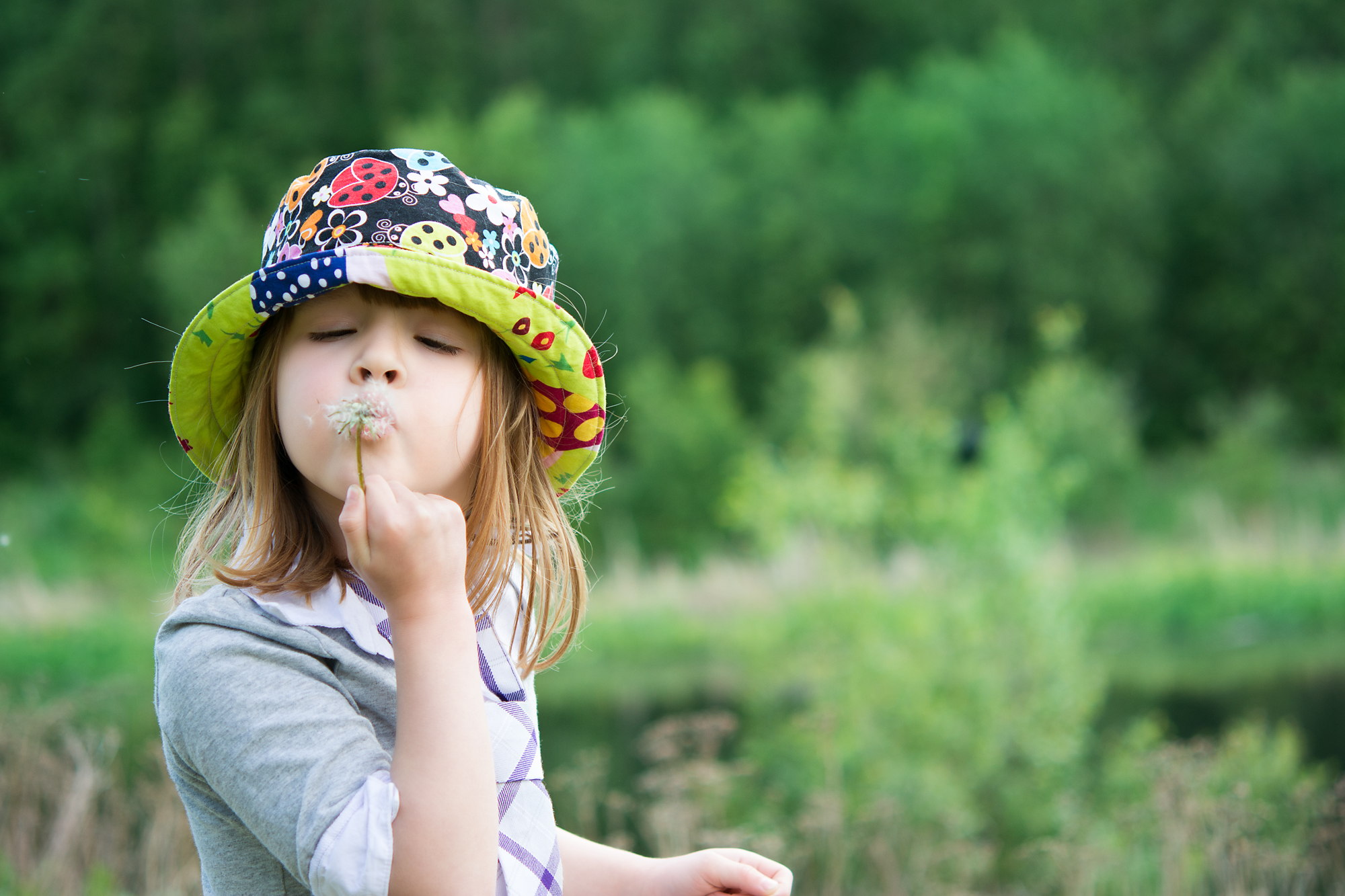child portrait - making wishes