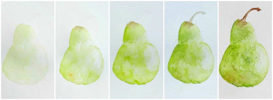 Pear painting tutorial from www.growcreative.blogspot.com