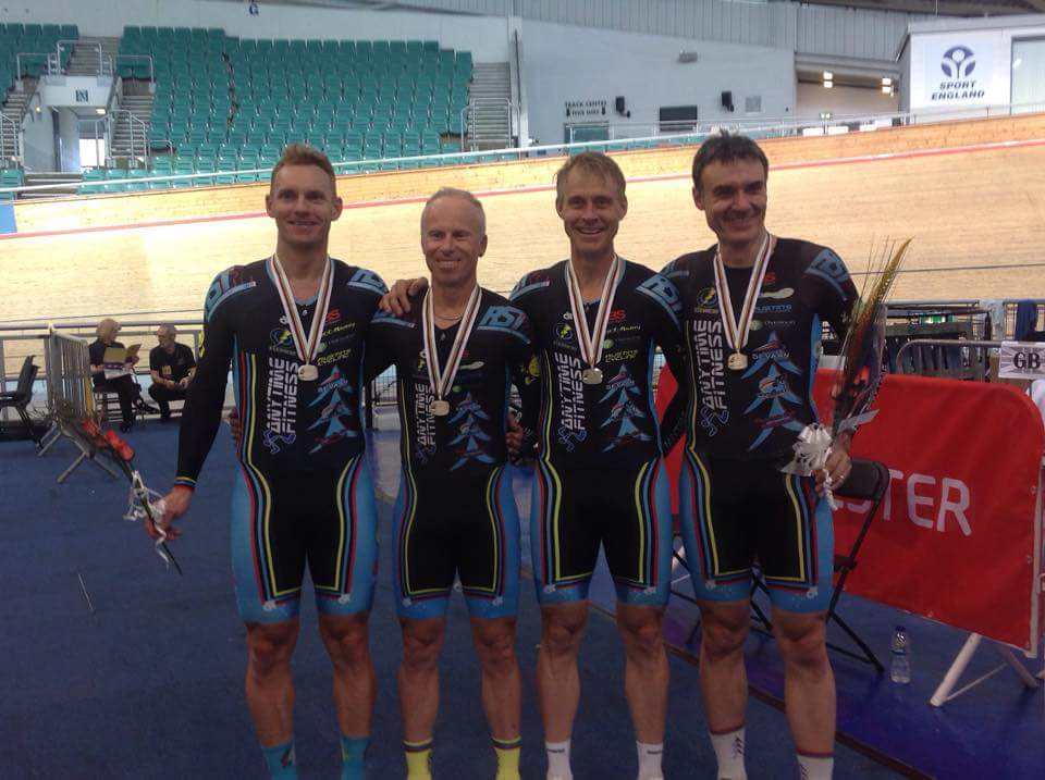 Bicisport Team Pursuit World Master Silver: Andrew Patten, Jayson Austin, Geoff Baxter and Matt Glanville