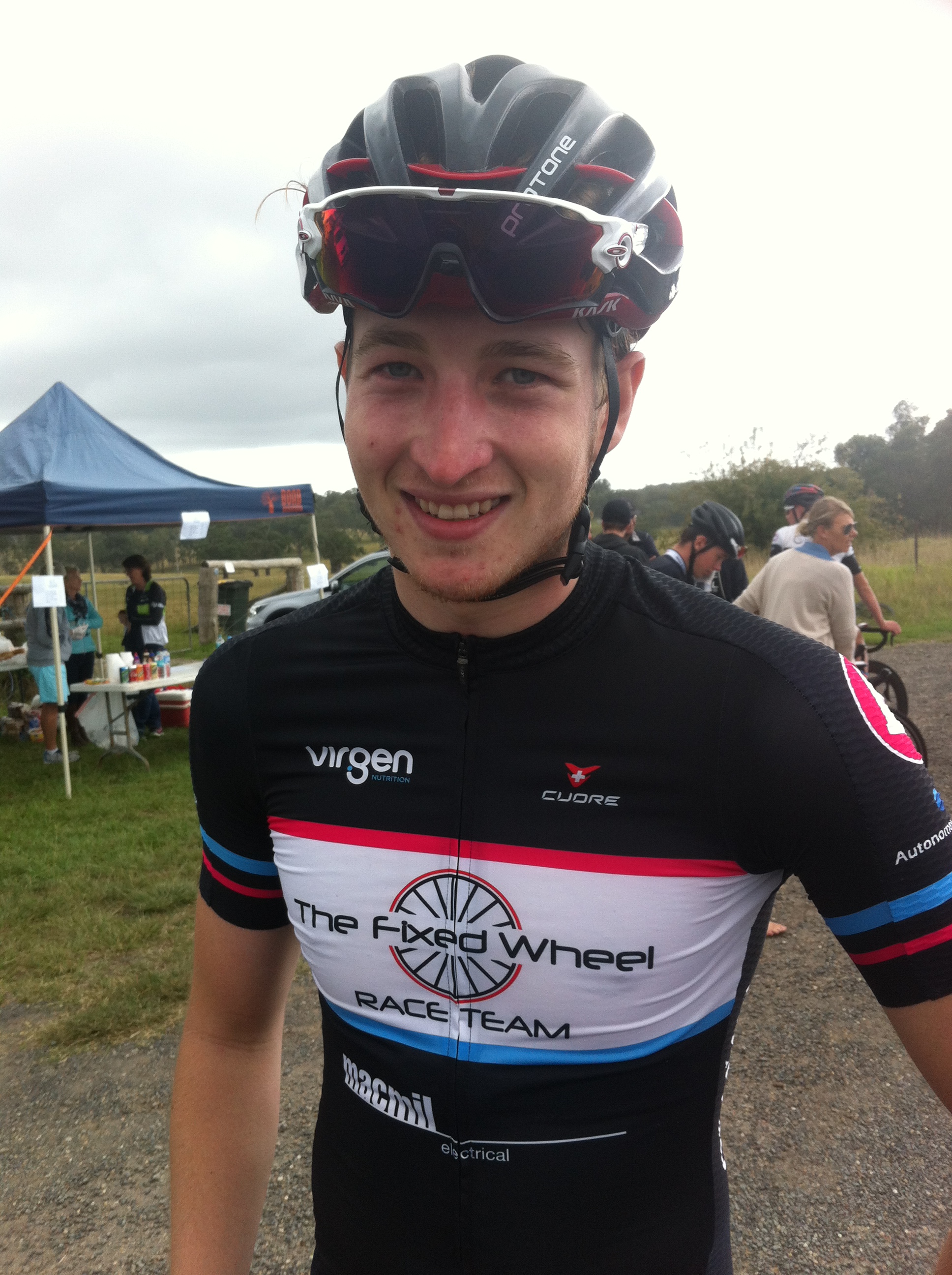 Conor Tarlington (BiciSport) at Berrima. Conor races for the Fixed Wheel Team