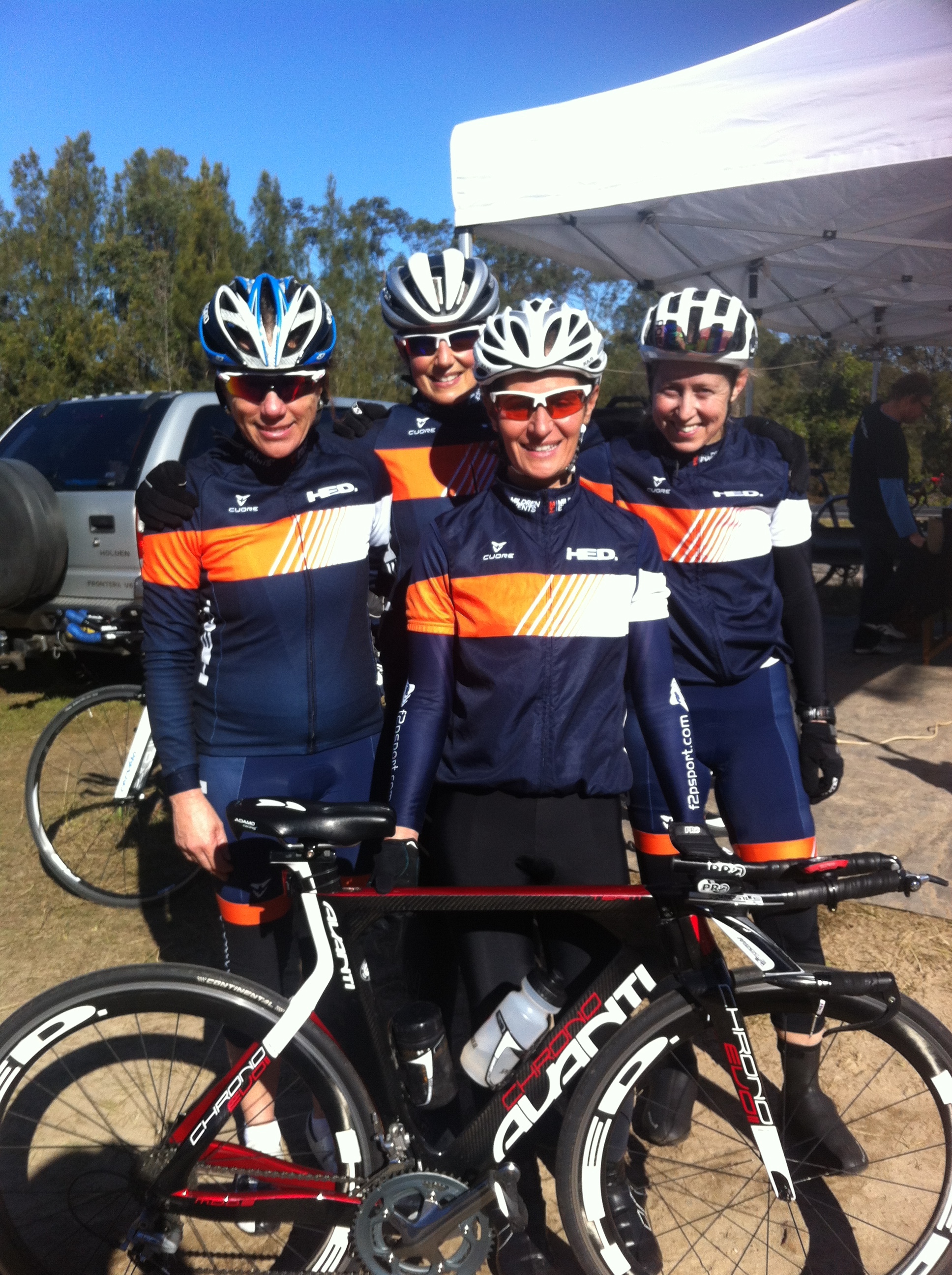 BiciSport - Mildren Events Womens Team for the Nowra TTT Championships on 16 July with from left to right Frances Edwards, Kylie Mildren, Cecile Beams and Penny Kee