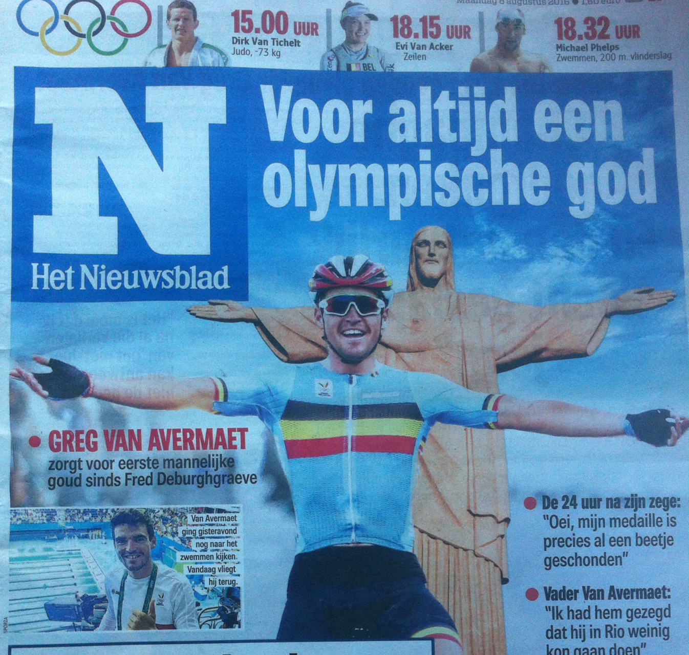 GVA won Olympic Gold and Het Nieuwsblad liked the result.