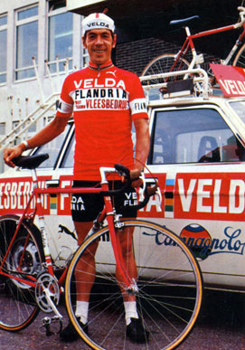 Herman Van Springel in front of a Volvo