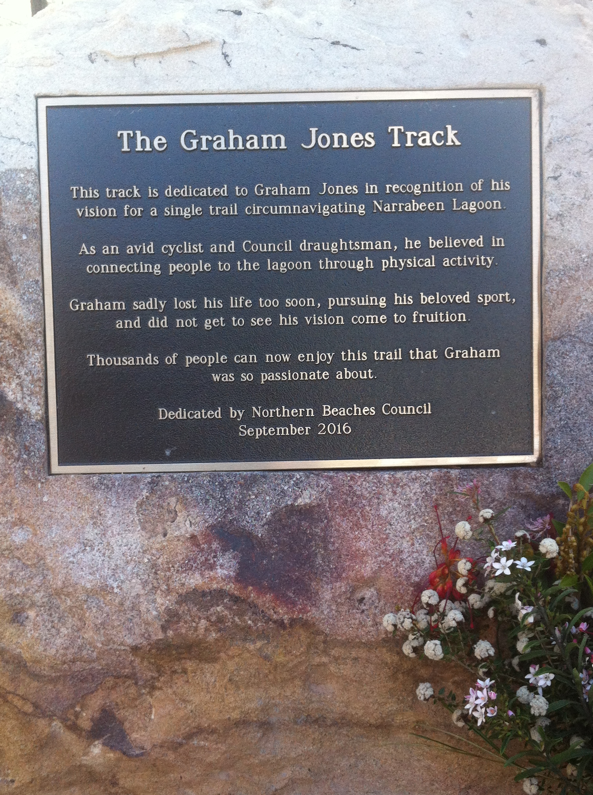 Graham Jones Monument on the Narrabeen Lagoon Walk