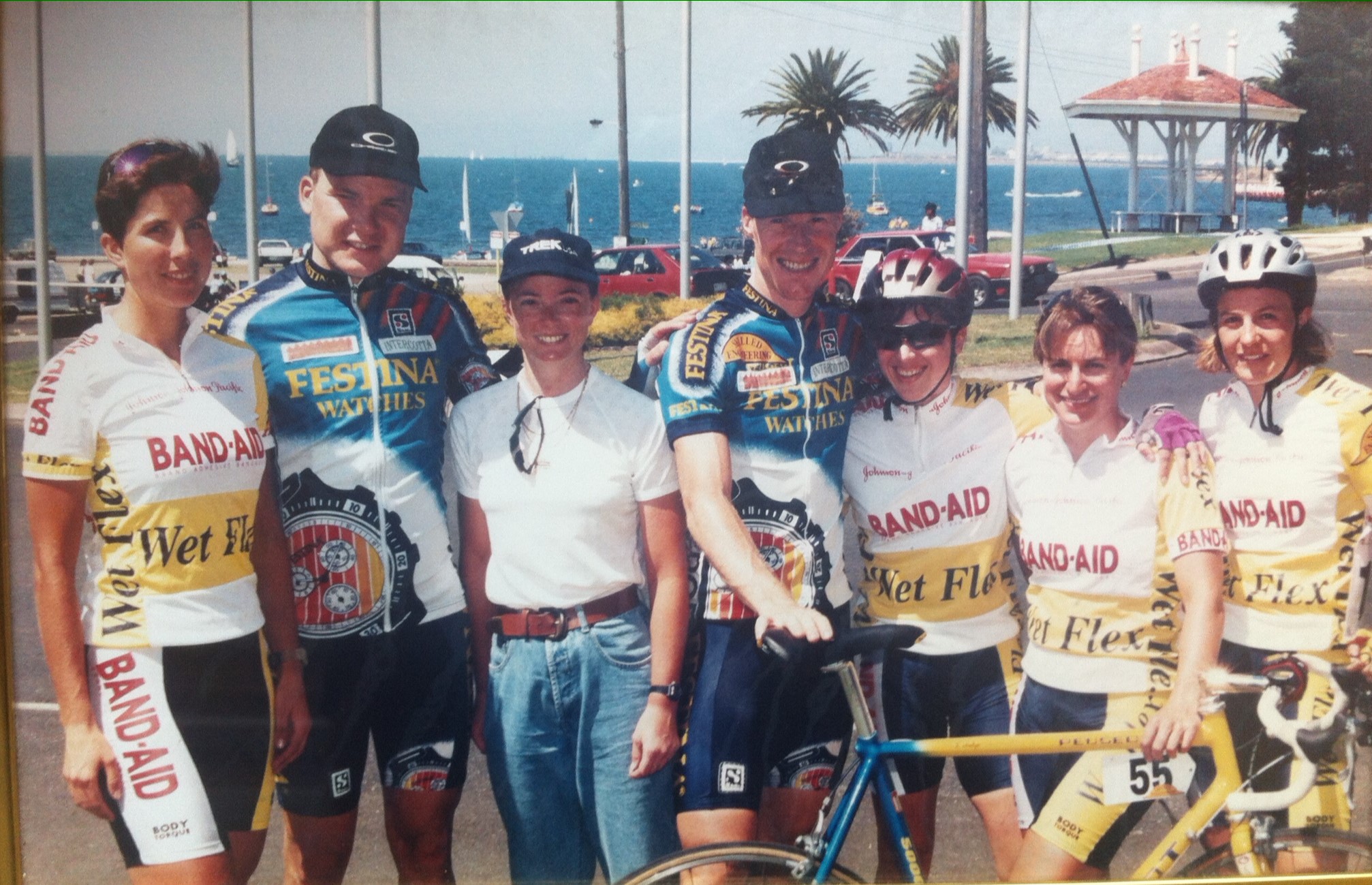  BiciSport - Band Aids with Lars Michelson & Stephen Hodge (Festina) at the Bay Criterium Series