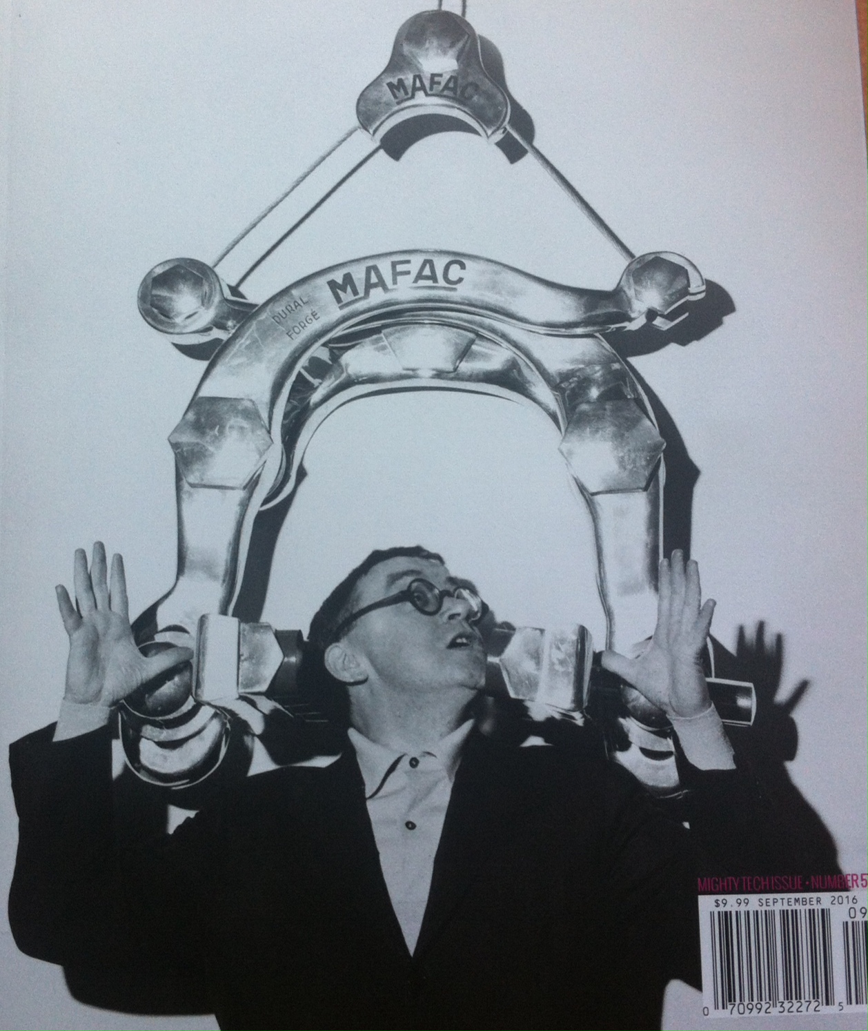 US Peloton magazine (latest edition) featured the 1960's retro Mafac brake caliper on the front cover. Looks like something out of an Alfred Hitchcock movie 