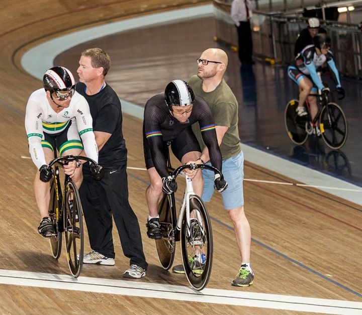 Manchester Masters World Track Championships October 16 - Mike Smith (left) on the start line