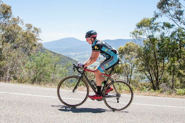 Conor Tarlington climbing Tawonga Gap during ToB 2016