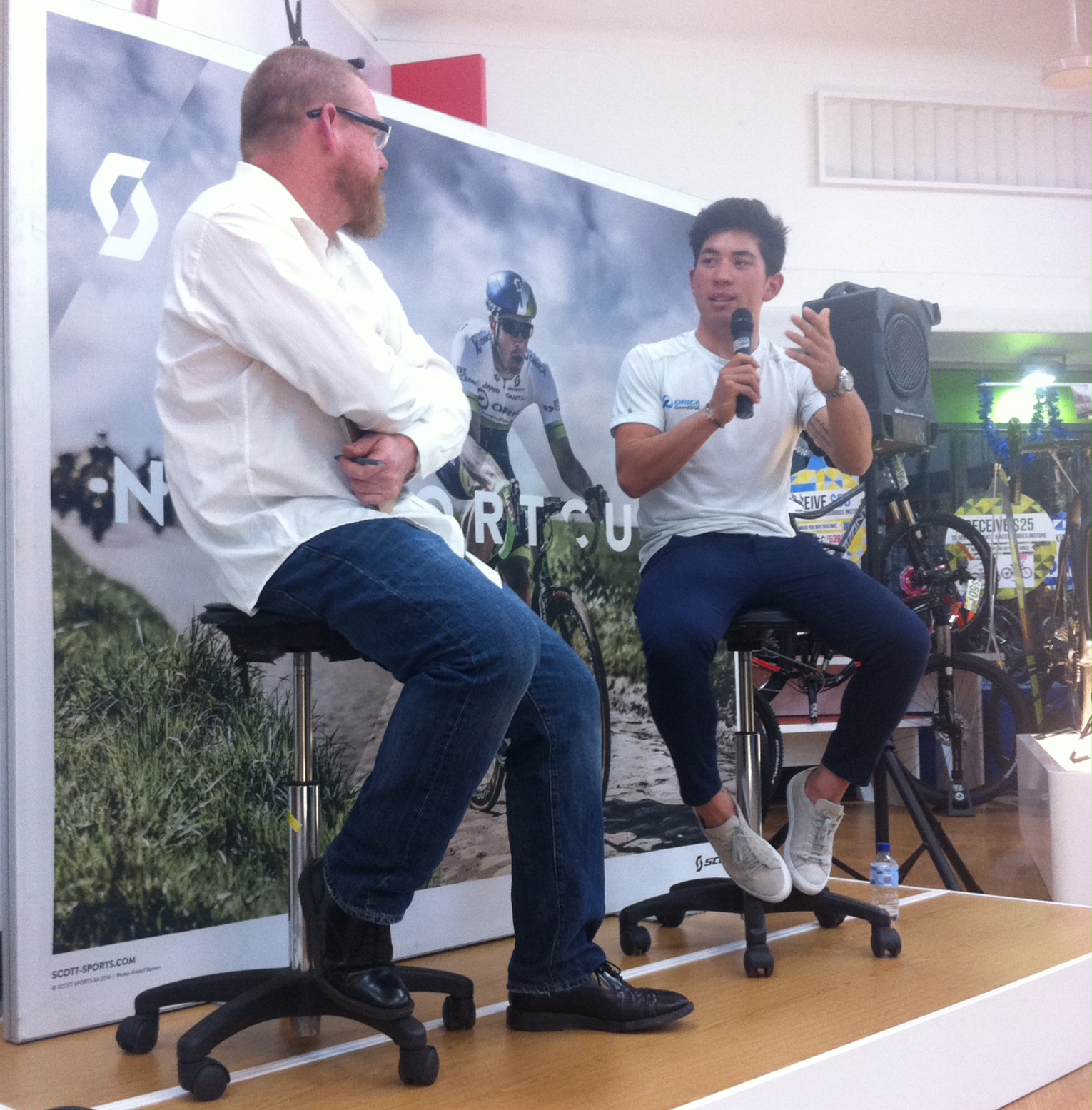 Paul Craft & Caleb Ewan at AvantiPlus Narrabeen. Crafty did a great interview with Caleb. 