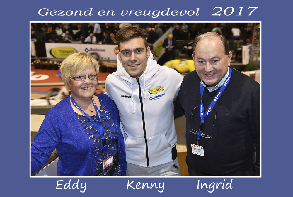 BiciSport supporter Eddy Verbust (far right) sends you a NYE greeting in Flemish with Ingrid & Kenny De Ketele (from the recent Gent Six Day). Eddy will be hosting the BiciSport group to Flanders in March 2017.