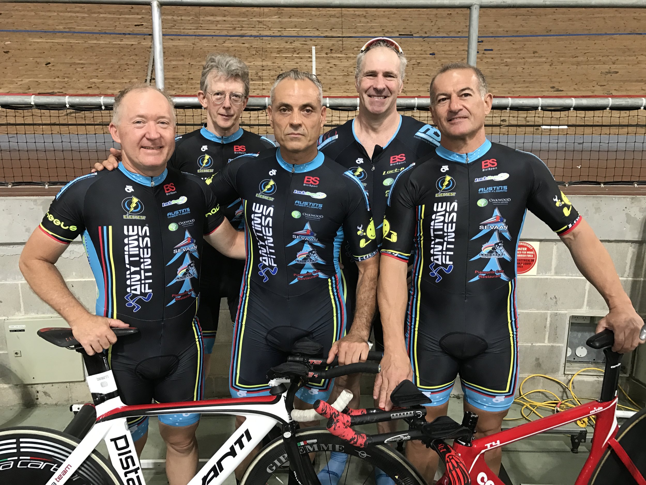 NSW Masters Track Championships - BiciSport 150+ Teams Pursuit squad of Graham Cockerton, Peter Verhoeven, Dom 'Mr 21 Seconds' Zumbo, James Thornton & Anthony Colantonio