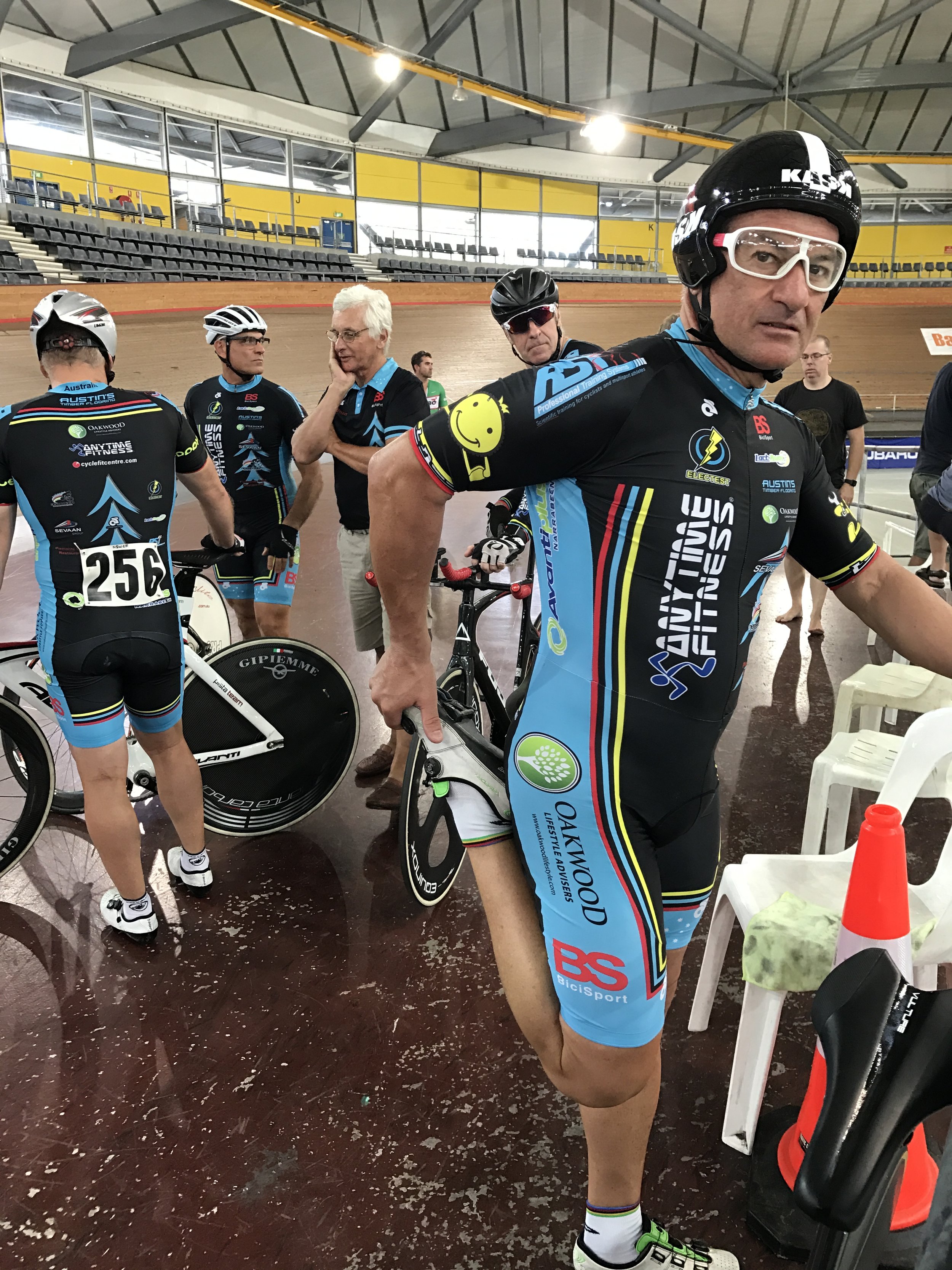 NSW Masters Track Championships - BiciSport 150+ Teams Pursuit team before the start