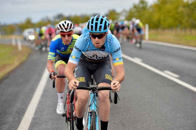 Grafton to Inverell 17 - Peter Livingstone (BiciSport Mobius) drives at the front