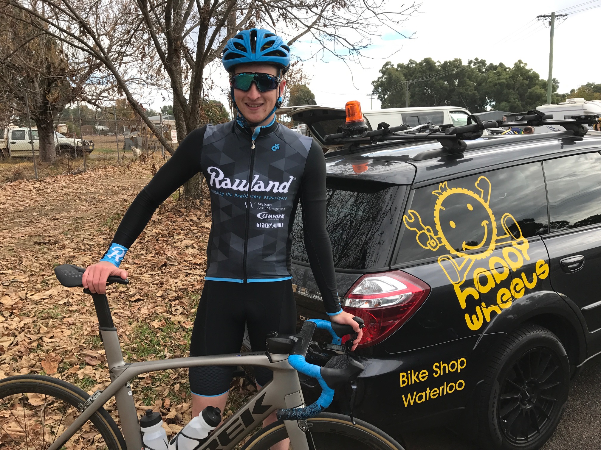 Coonabarabran Gunnedah 17 - Conor Tarlington before the start in a chilly Coonabarabran