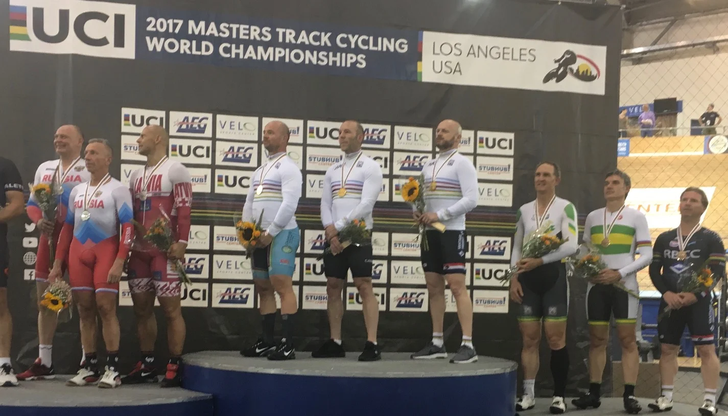 Los Angeles 17 - Mike Smith (in the Masters World Champions jersey) for the Team Sprint Gold