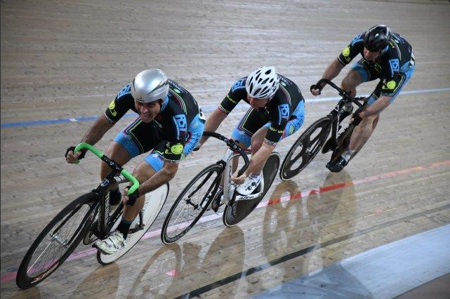 National Masters Track Championships March 17 - BiciSport Team Sprint combination of Dom Zumbo, Graham Cockerton & James Thornton