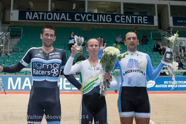 Manchester World Masters Track Championships October 2014 - Jays Austin took the victory in the Cossavella Trophy that closed the Championships. Matt Glanville won the Cossavella in 2015