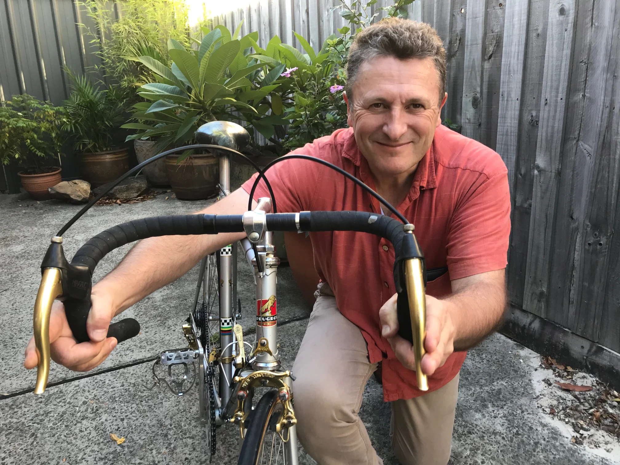 Herve Boutin with the Peugeot PY-10 featuring eye catching gold anodised components