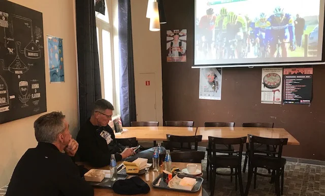 BiciSport in Flanders @ 21 Mar - at the De Panne Classic after the peloton had passed over the Kemmelberg it was time to find the nearest smoke filled Flemish cafe with the mandatory TV screen to see the finish.